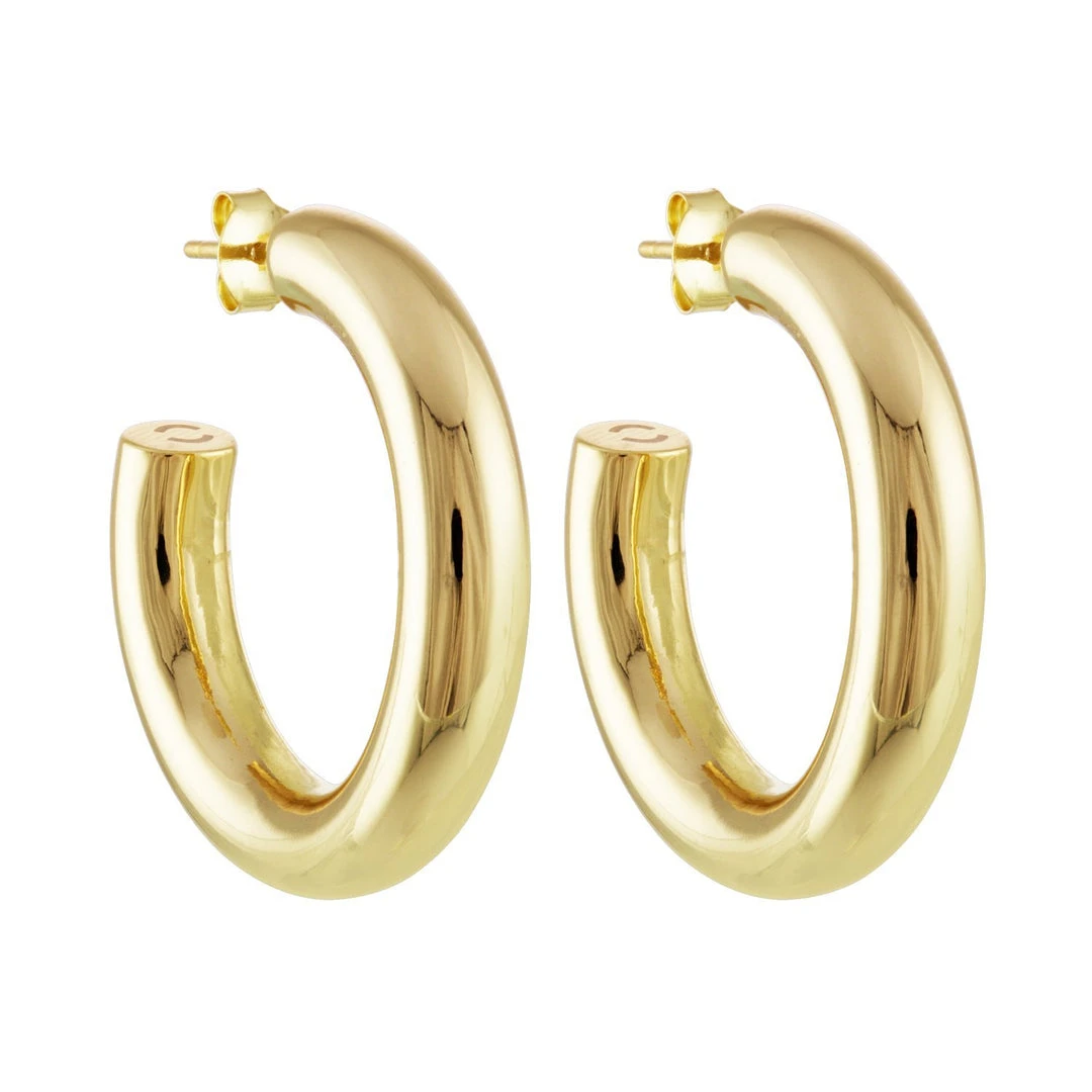 Machete 1.5" Perfect Hoops In Gold Jewelry 3 Machete 1.5" Perfect Hoops In Gold Jewelry