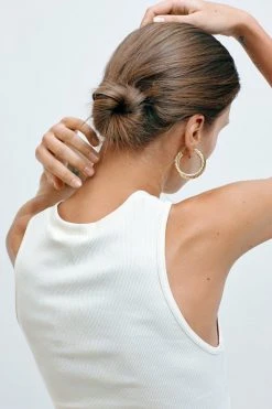 Machete 1.5" Twist Hoops In Silver