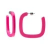 Machete Midi Square Hoops In Neon Pink Jewelry