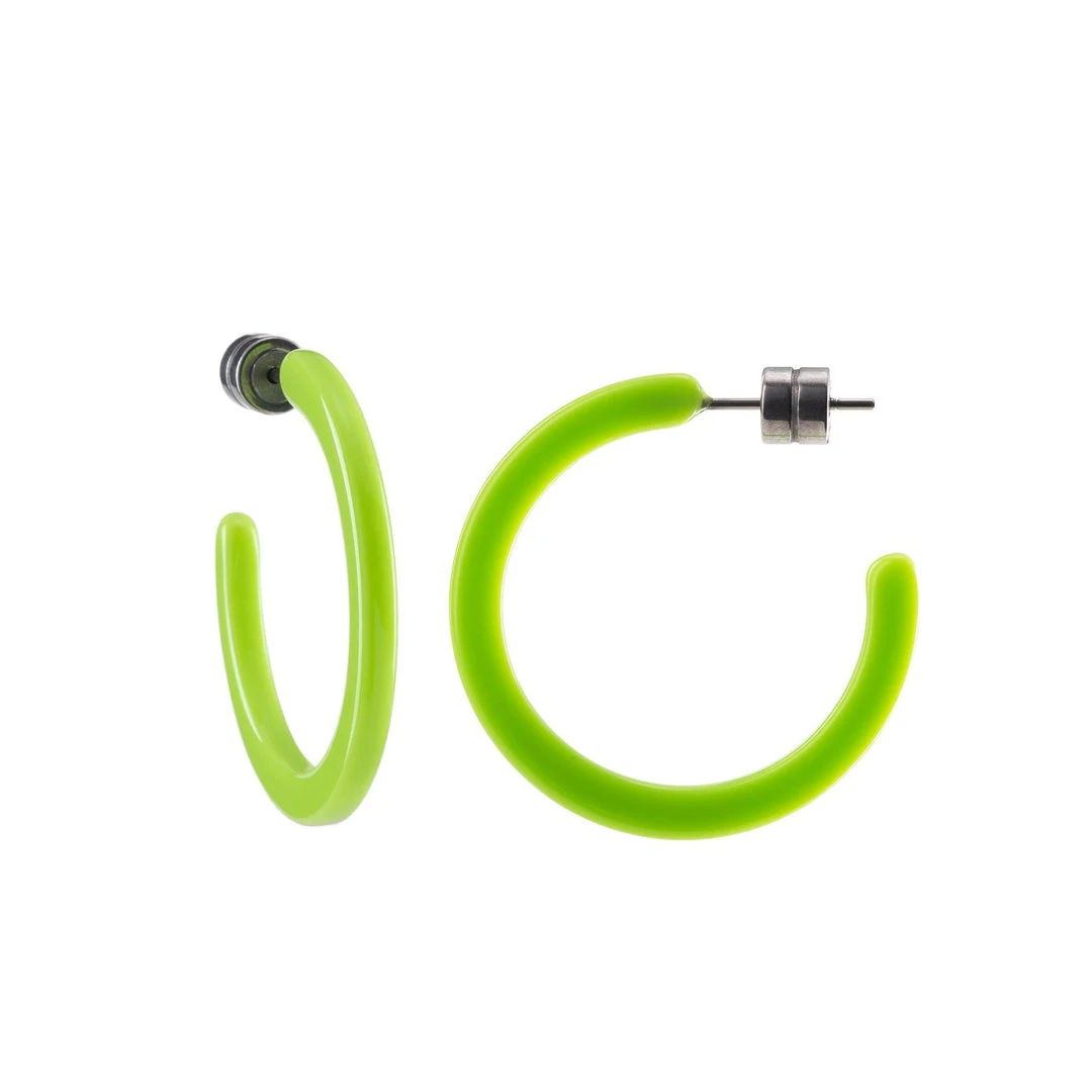 Machete Mini Hoops In Neon Green 3 Machete Mini Hoops In Neon Green