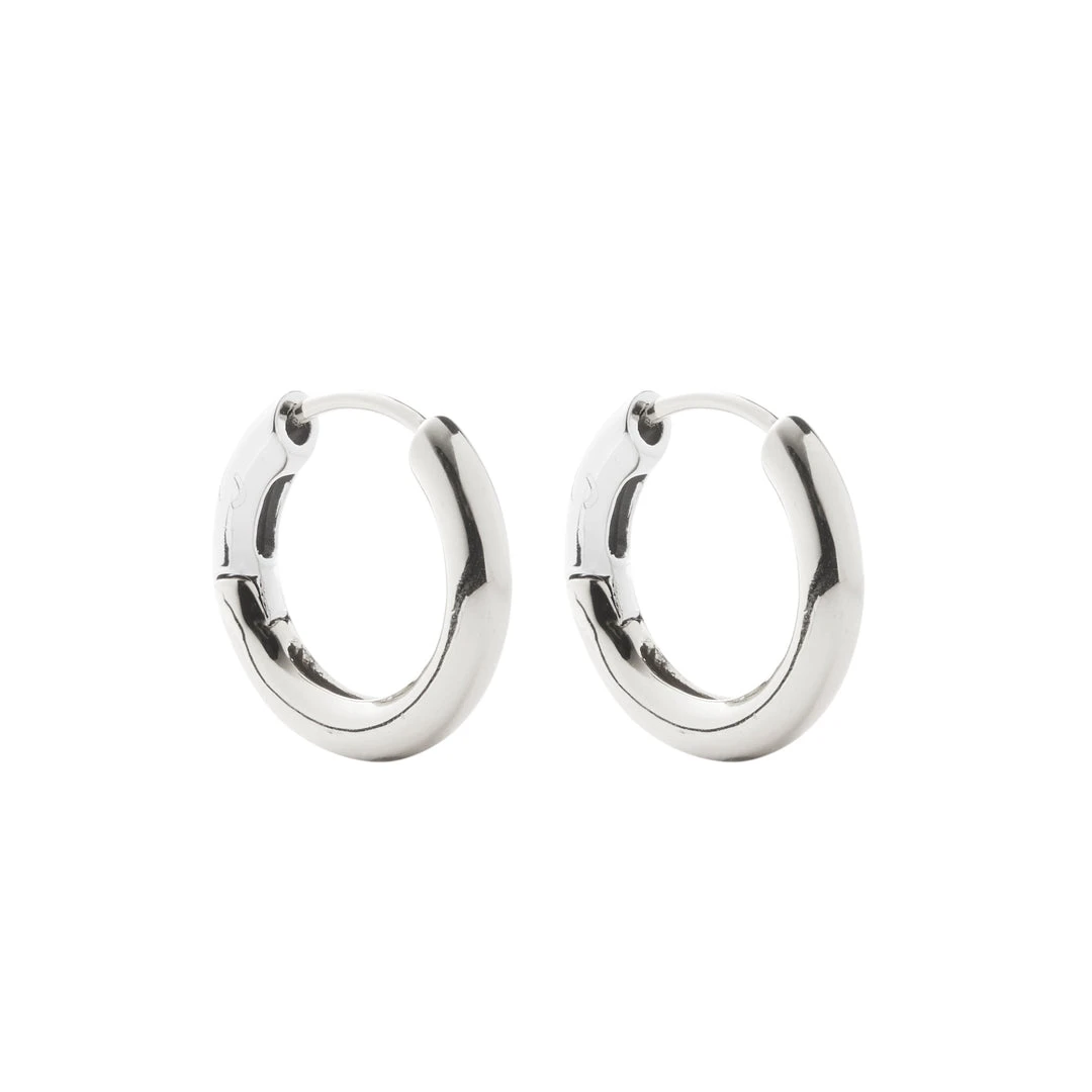 Machete Hinge Hoops In Silver 3 Machete Hinge Hoops In Silver