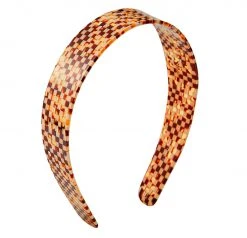 Machete Wide Headband In Tortoise Checker Checker Mania