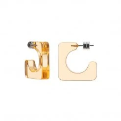 Machete Atlas Hoops In Clear Tangerine Jewelry