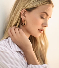 Machete Kate Hoops In Clear Yellow Jewelry