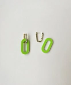 Machete Gold Link Hoops With Charms: