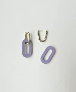 Machete Gold Link Hoops With Charms: