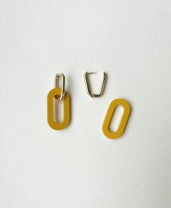 Machete Gold Link Hoops With Charms: