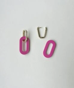 Machete Gold Link Hoops With Charms: