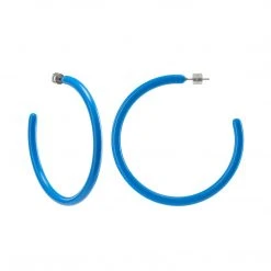 Machete Large Hoops In Bright Blue