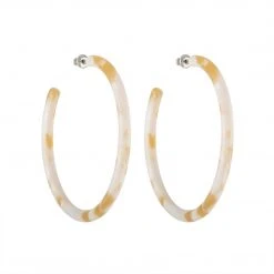 Machete Large Hoops In Taupe Shell Summer SALE