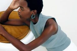 Machete Midi Square Hoops In Dahlia Summer SALE