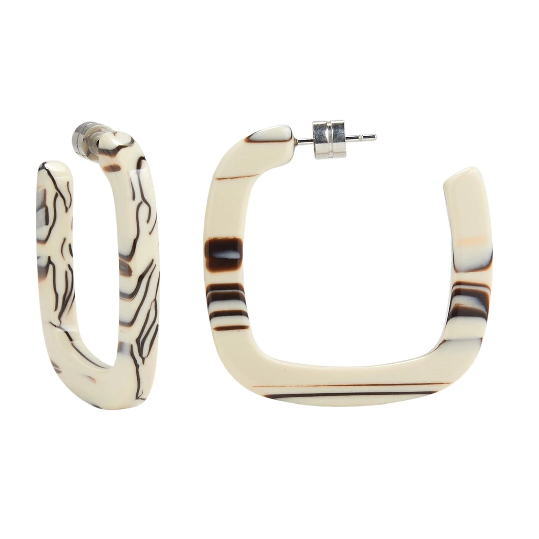 Machete Jewelry Midi Square Hoops In Ganache 3 Machete Jewelry Midi Square Hoops In Ganache