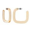 Machete Jewelry Midi Square Hoops In Clear Tangerine