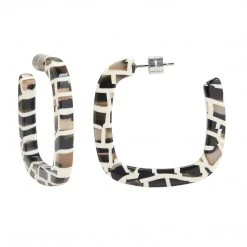 Machete Midi Square Hoops In Tokyo Checker