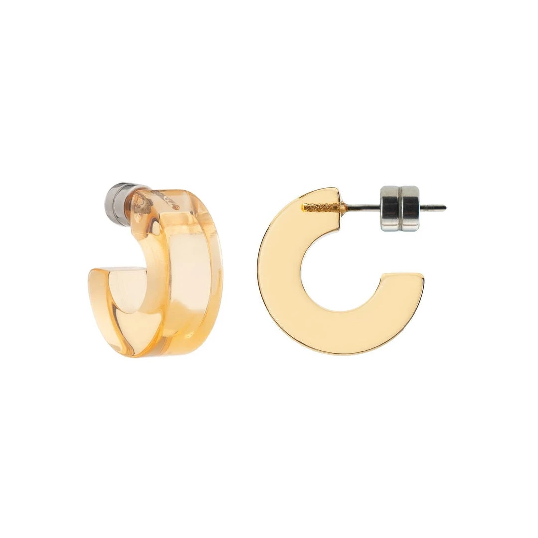 Machete Jewelry Muse Hoops In Clear Tangerine 3 Machete Jewelry Muse Hoops In Clear Tangerine