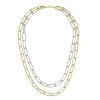 Machete Paperclip Chain Layered Necklace In Mixed Metals
