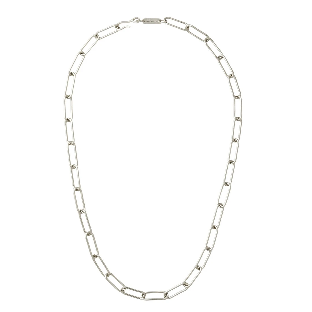 Machete Jewelry Paperclip Chain Necklace In Silver 3 Machete Jewelry Paperclip Chain Necklace In Silver
