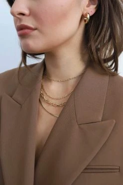 Machete Round Box Chain Necklace In 14k Gold