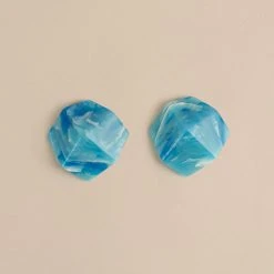 Machete Sculpture Studs In French Coast Blue Jewelry