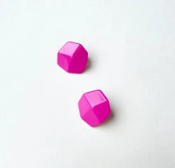 Machete Jewelry Sculpture Studs In Neon Pink