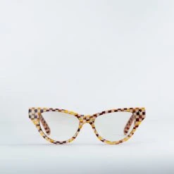 Machete Suzy - Optical Blue Light Frames In Tortoise Checker Checker Mania
