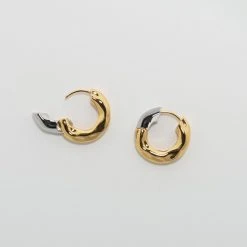Machete Wavy Chunky Hoops In 3/4 Gold Build Your Own: Charm Hoops