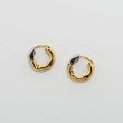 Machete Wavy Chunky Hoops In 3/4 Gold Build Your Own: Charm Hoops