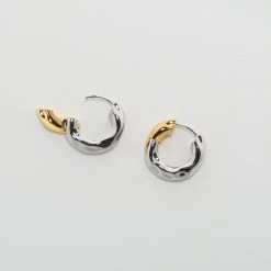 Machete Wavy (Chunky) Hoops In 3/4 Silver