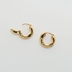 Machete Wavy Chunky Hoops In Gold