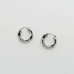 Machete Wavy Chunky Hoops In Silver Build Your Own: Charm Hoops